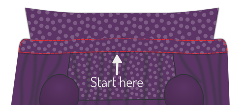 Edge-stitch collar in place