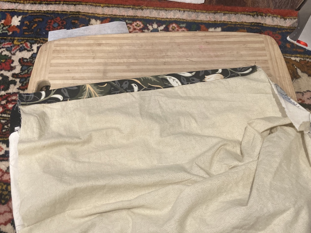 Baste down most of the placket