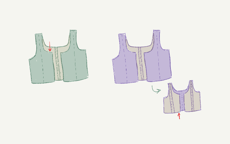 Repeat with lining fabric